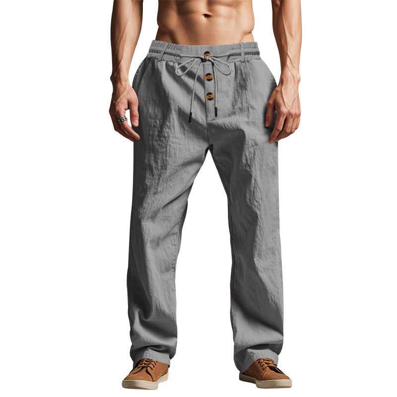 Pantalons décontractés pour hommes avec taille élastique et détail de bouton Chic und Stil