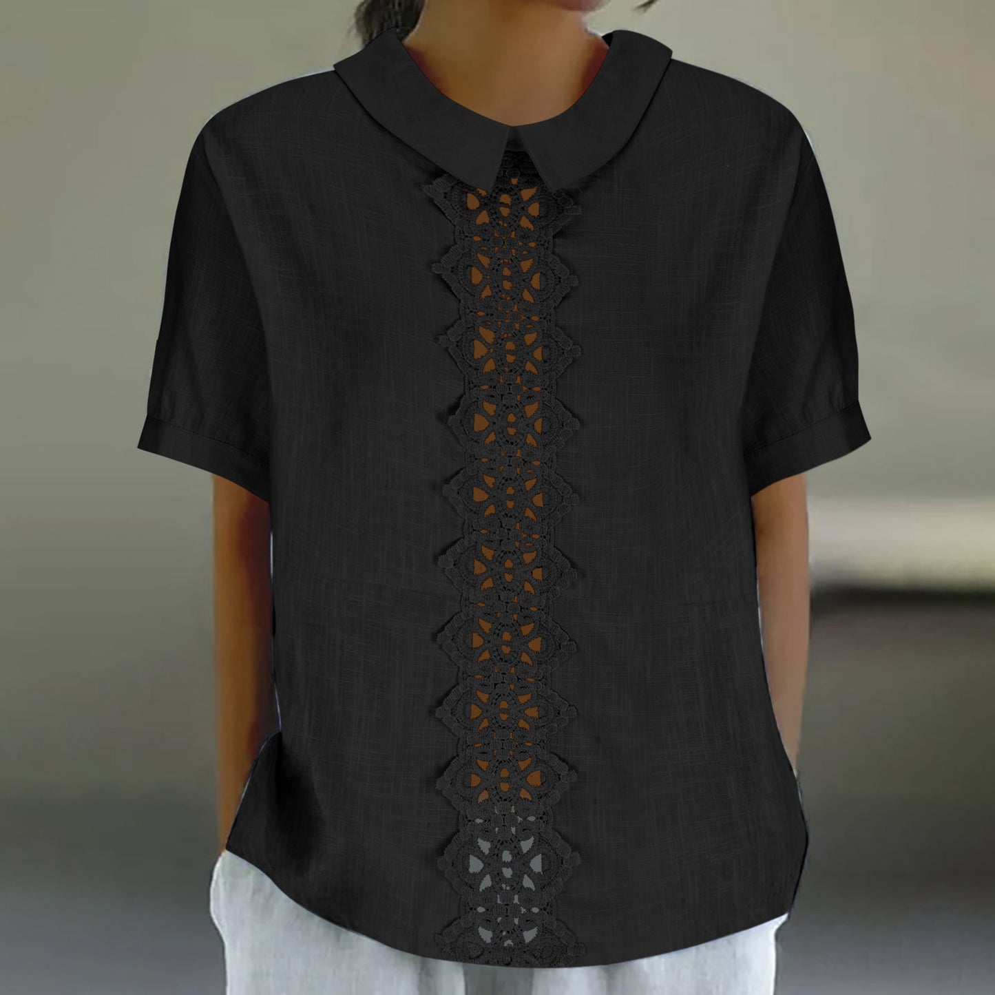 Blouse à manches courtes pour femmes avec empiècement en dentelle Chic und Stil