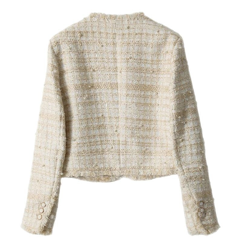 Veste en tweed bouclé pour femmes avec des détails de boutons chics Chic und Stil