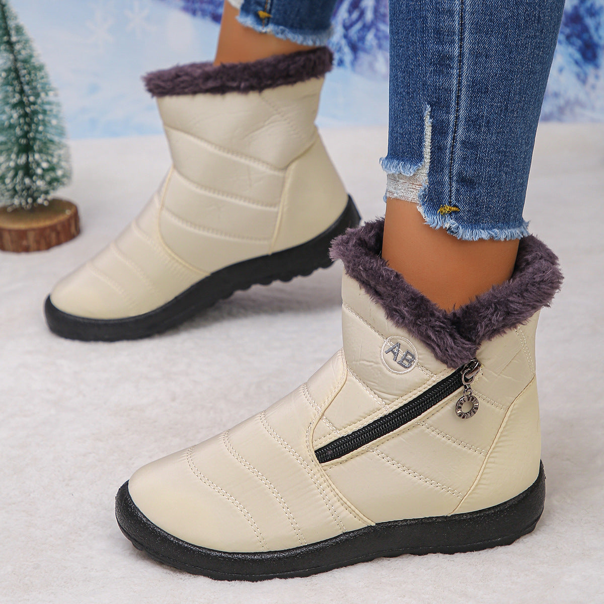 Bottes d'hiver thermo pour femmes avec doublure douillette et zip latéral Chic und Stil