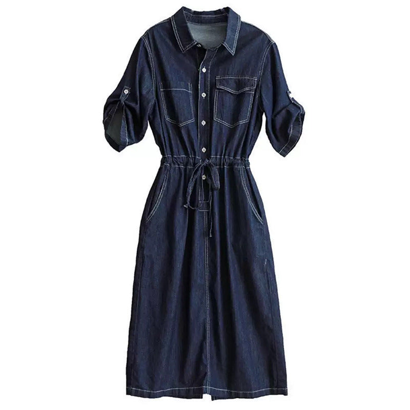 Robe Chemise en Jean Femme Chic und Stil