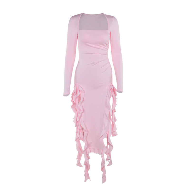 Robe midi asymétrique élégante à volants Chic und Stil