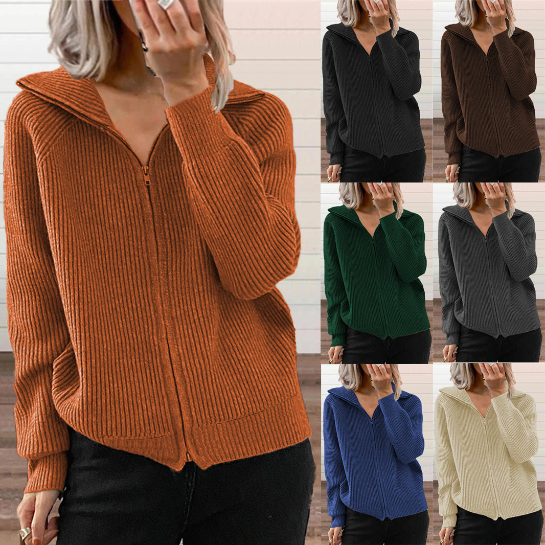 Veste en tricot pour femmes avec capuche et design côtelé texturé Chic und Stil