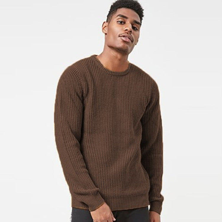 Pull en grosse maille pour hommes avec un design de côtes texturé et une coupe décontractée Chic und Stil