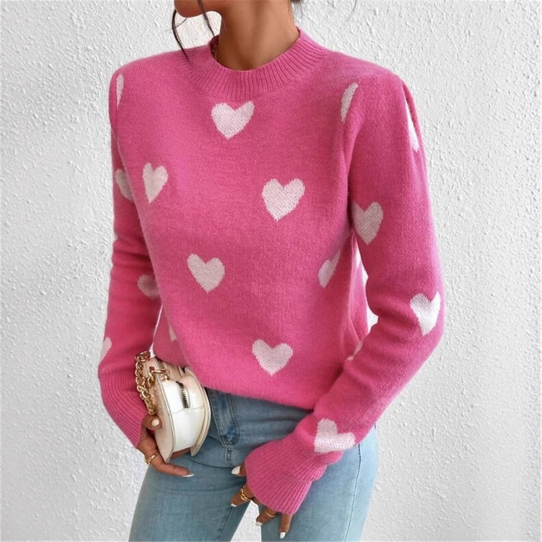 Dames pull confortable avec motif cœur Chic und Stil