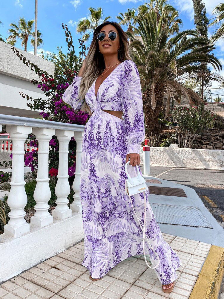 Maxi robe pour femmes avec des détails floraux et une coupe élégante Chic und Stil
