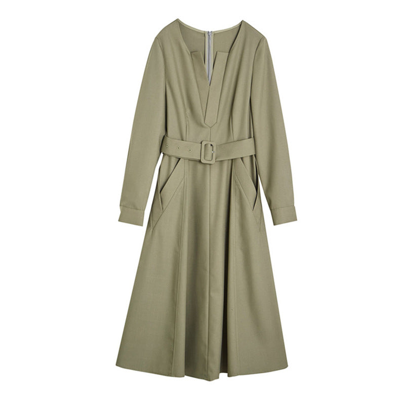 Robe midi ceinturée élégante pour femmes Chic und Stil