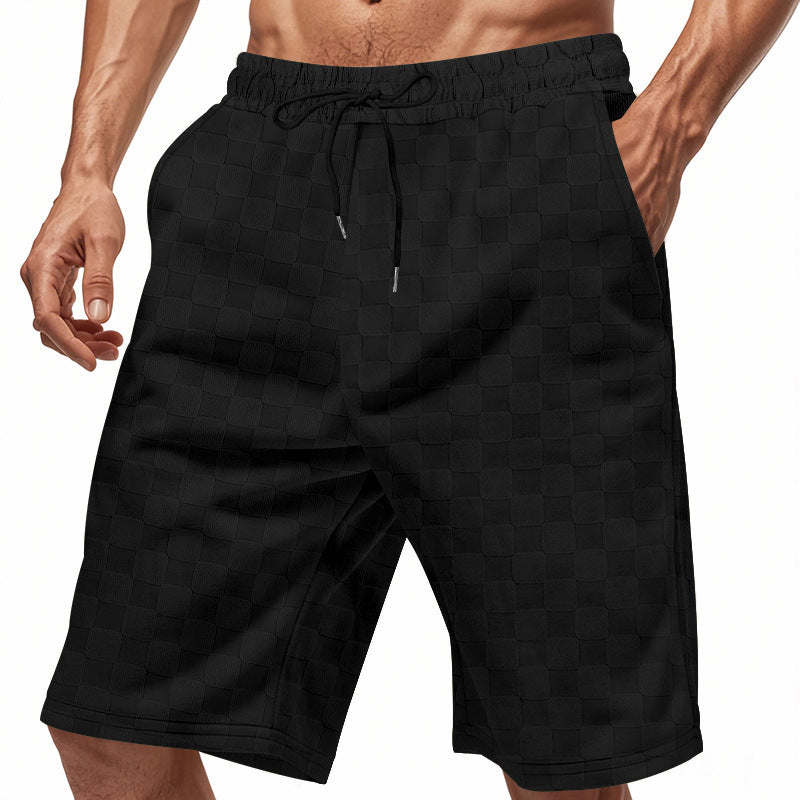 Shorts de plage décontractés pour hommes avec taille élastique et motif à carreaux moderne Chic und Stil