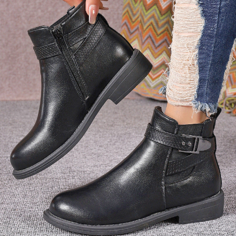 Bottines élégantes pour femmes avec une fermeture éclair élégante et un design de confort chic Chic und Stil
