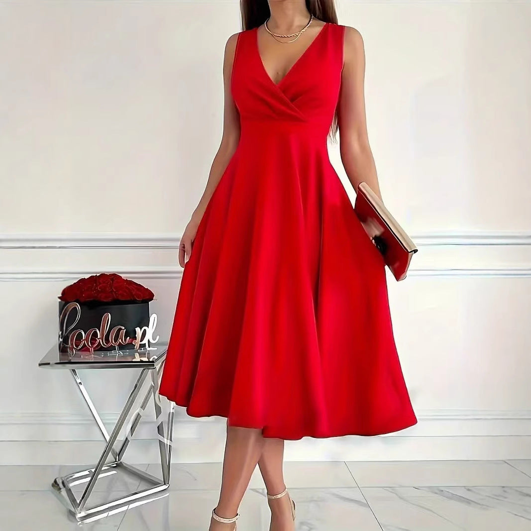 Robe portefeuille élégante à ligne A pour femmes avec décolleté en V Chic und Stil