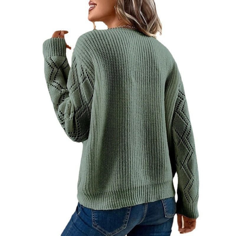 Pull en tricot pour femmes avec un décolleté en crochet raffiné Chic und Stil