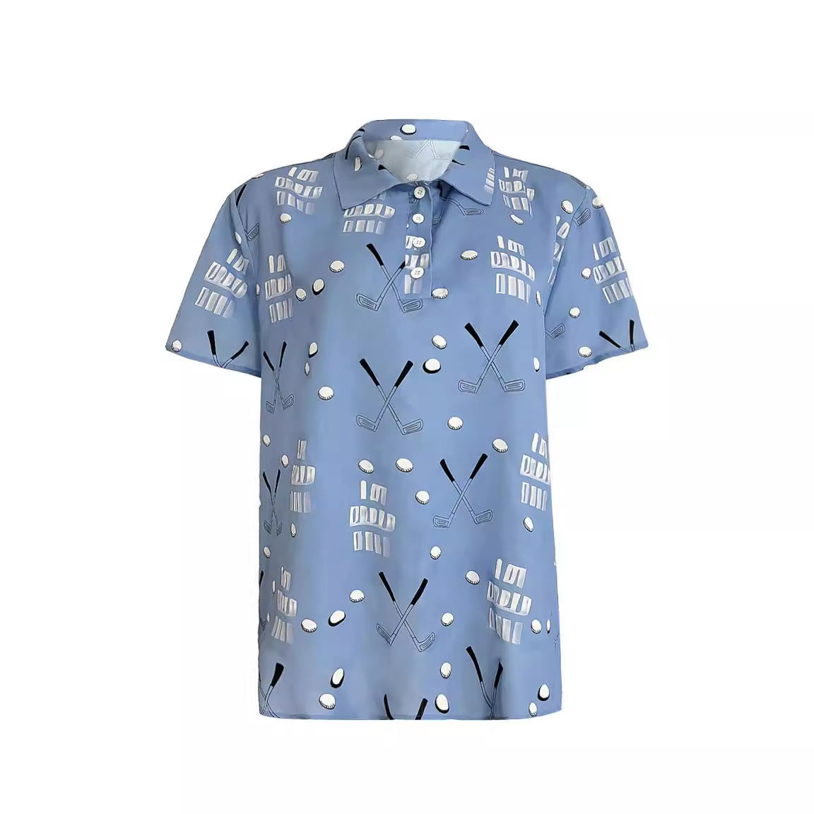 T-shirt polo pour dames avec un motif de golf moderne et une coupe confortable Chic und Stil