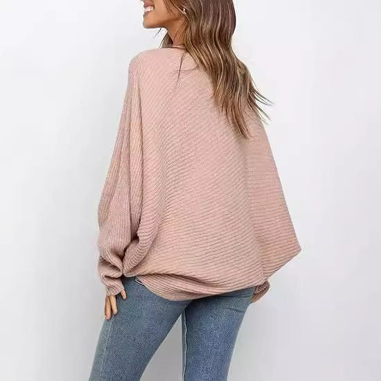 Pull en maille surdimensionné confortable pour femmes avec des manches largement coupées Chic und Stil