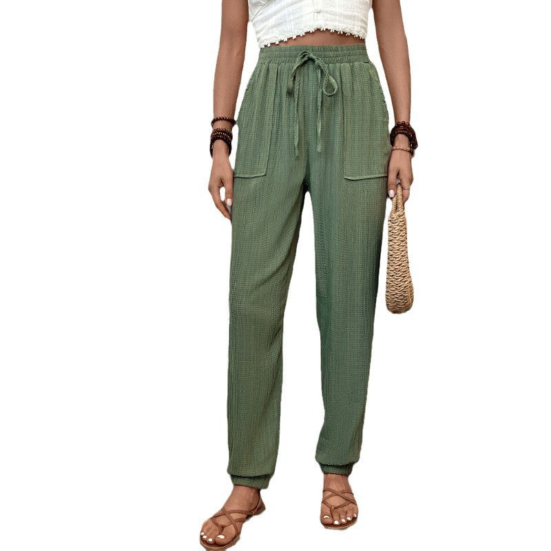 Pantalons décontractés pour femmes à coupe relaxed avec cordon de serrage réglable Chic und Stil