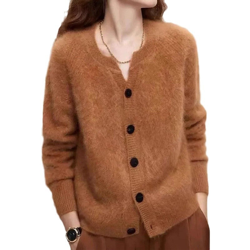 Cardigan Boutonné Tricoté Confort Femme Chic und Stil