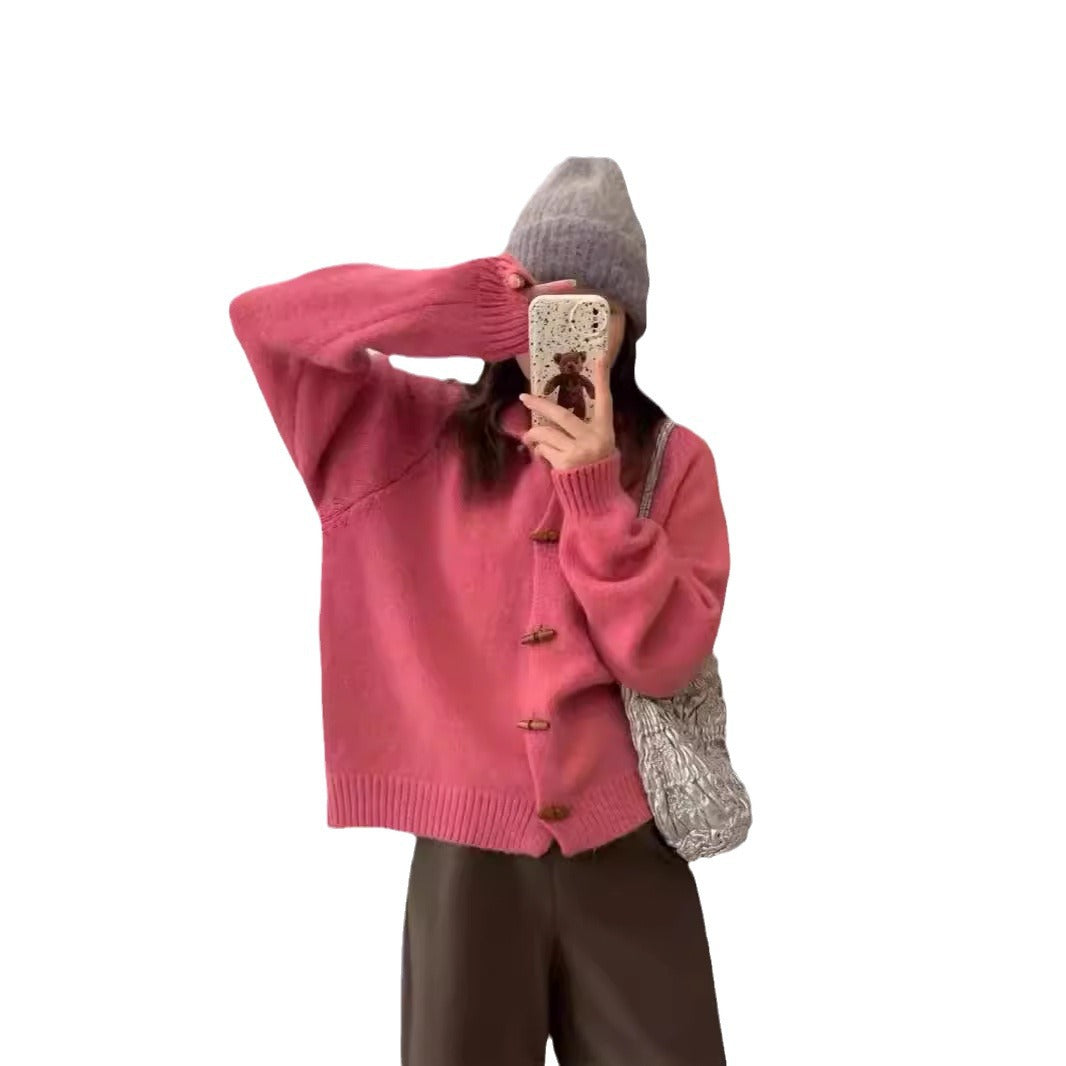 Dames pull à capuche décontracté avec boutons décoratifs Chic und Stil