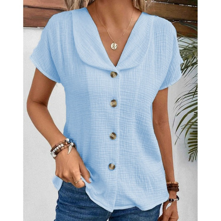 Women's blouse with visible buttons in lightweight fabric Chic und Stil