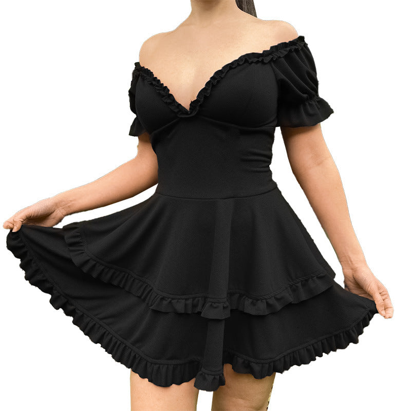 Robe femme décolletée à volants Chic und Stil