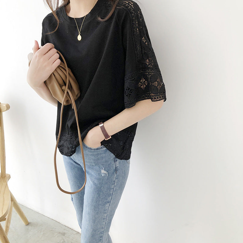 T-shirt femme avec dentelle Chic und Stil
