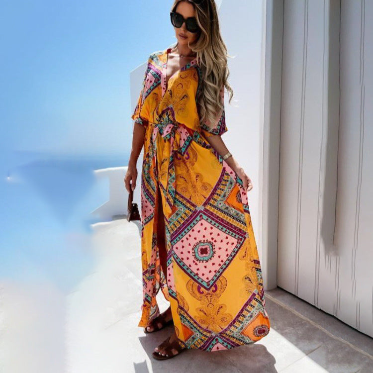 Robe maxi kaftan inspirée bohème pour femmes Chic und Stil