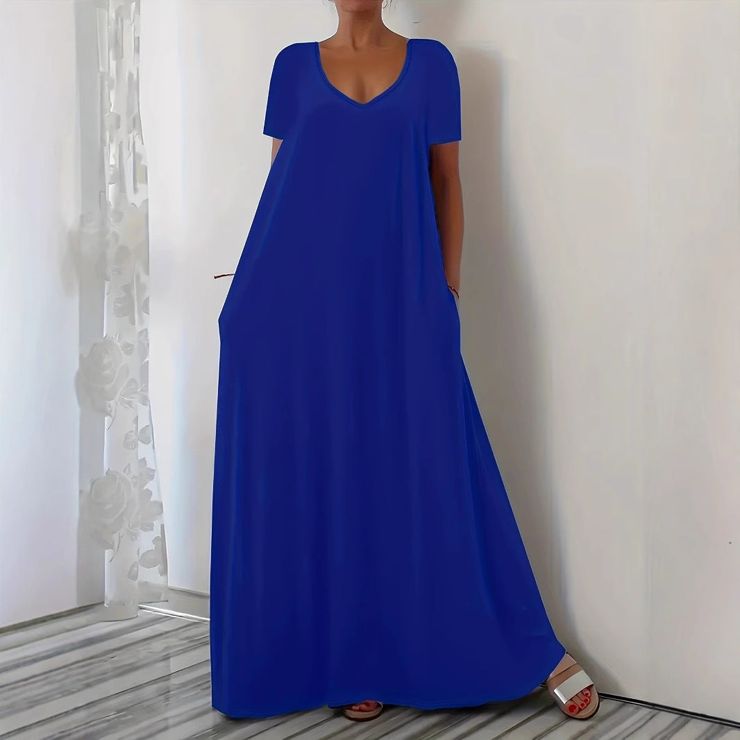 Robe maxi femme avec décolleté en U et poches pratiques Chic und Stil