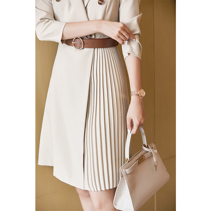 Robe midi à double boutonnage pour femmes avec ceinture Chic und Stil