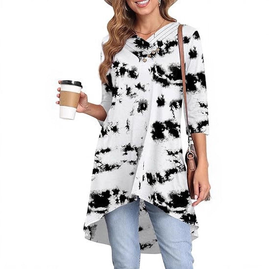 Tunique asymétrique pour femmes avec motif créatif Chic und Stil