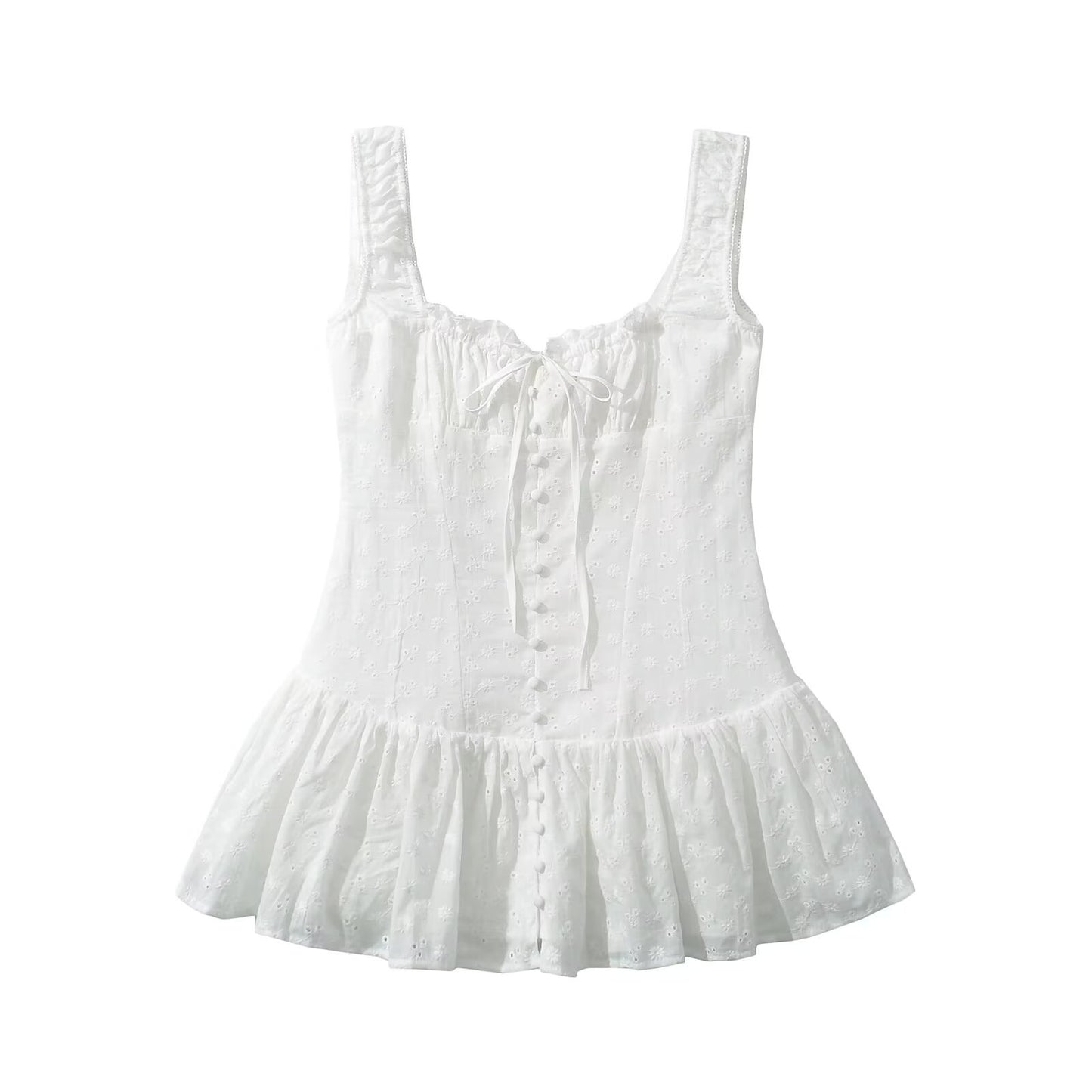 Chemisier décontracté à volants pour femmes avec de délicates broderies Chic und Stil