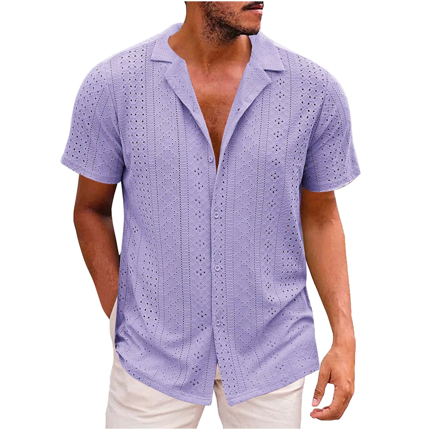 Chemise à manches courtes pour hommes avec tissage texturé Chic und Stil