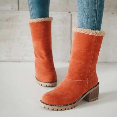 Bottes d'hiver élégantes pour femmes avec col en laine Chic und Stil