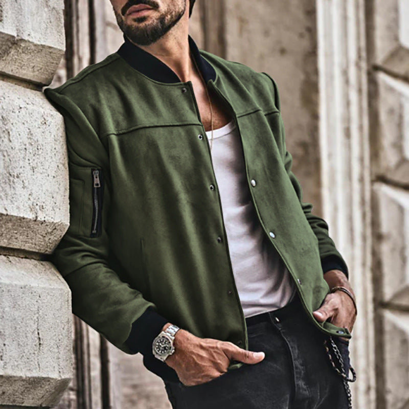 Veste bomber moderne pour homme en simili daim de haute qualité Chic und Stil