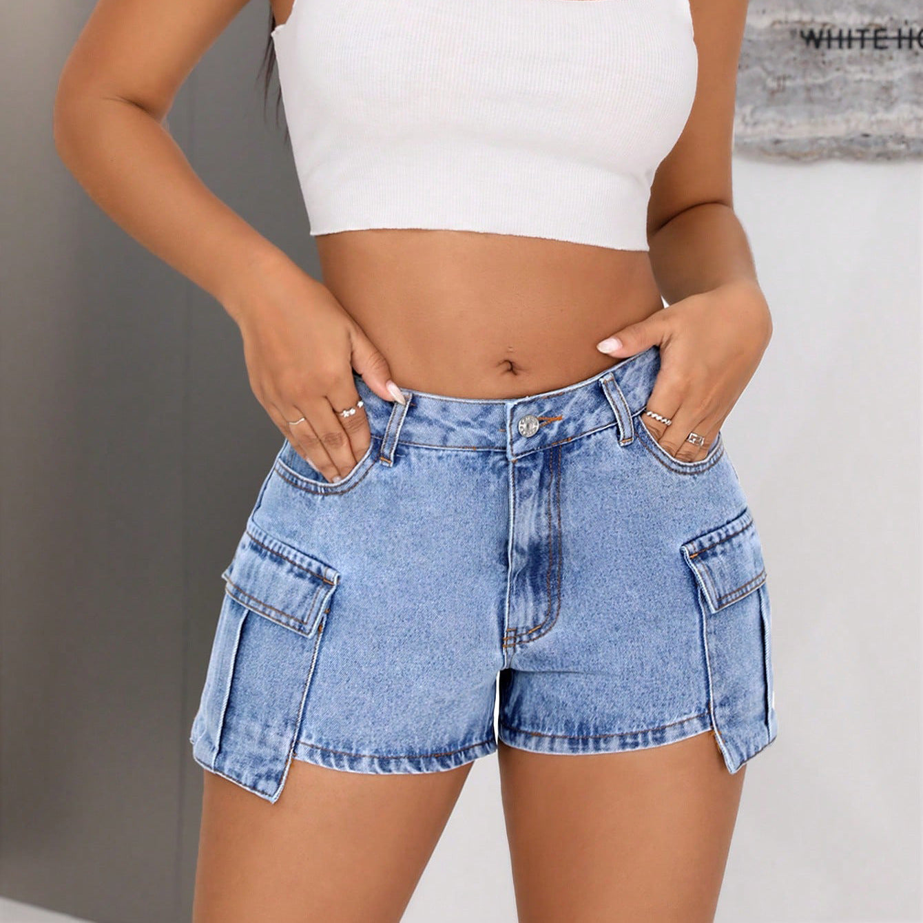 Shorts cargo pour dames au look vintage stylé avec poches latérales pratiques Chic und Stil