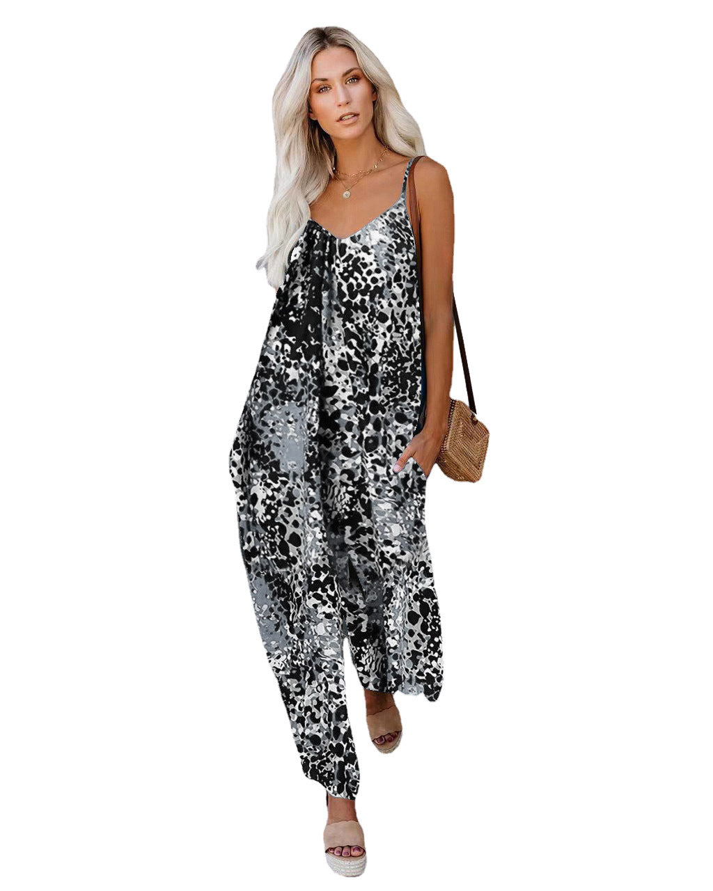Robe maxi fluide pour femmes avec impression abstraite Chic und Stil