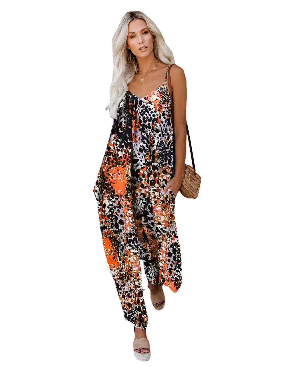 Robe maxi fluide pour femmes avec impression abstraite Chic und Stil