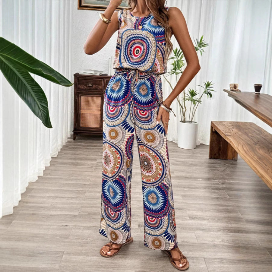 Combinaison bohème à jambes larges pour dames Chic und Stil