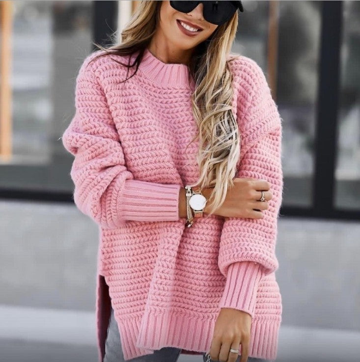 Pull en tricot épais pour femmes avec des manches volumineuses et une coupe décontractée Chic und Stil