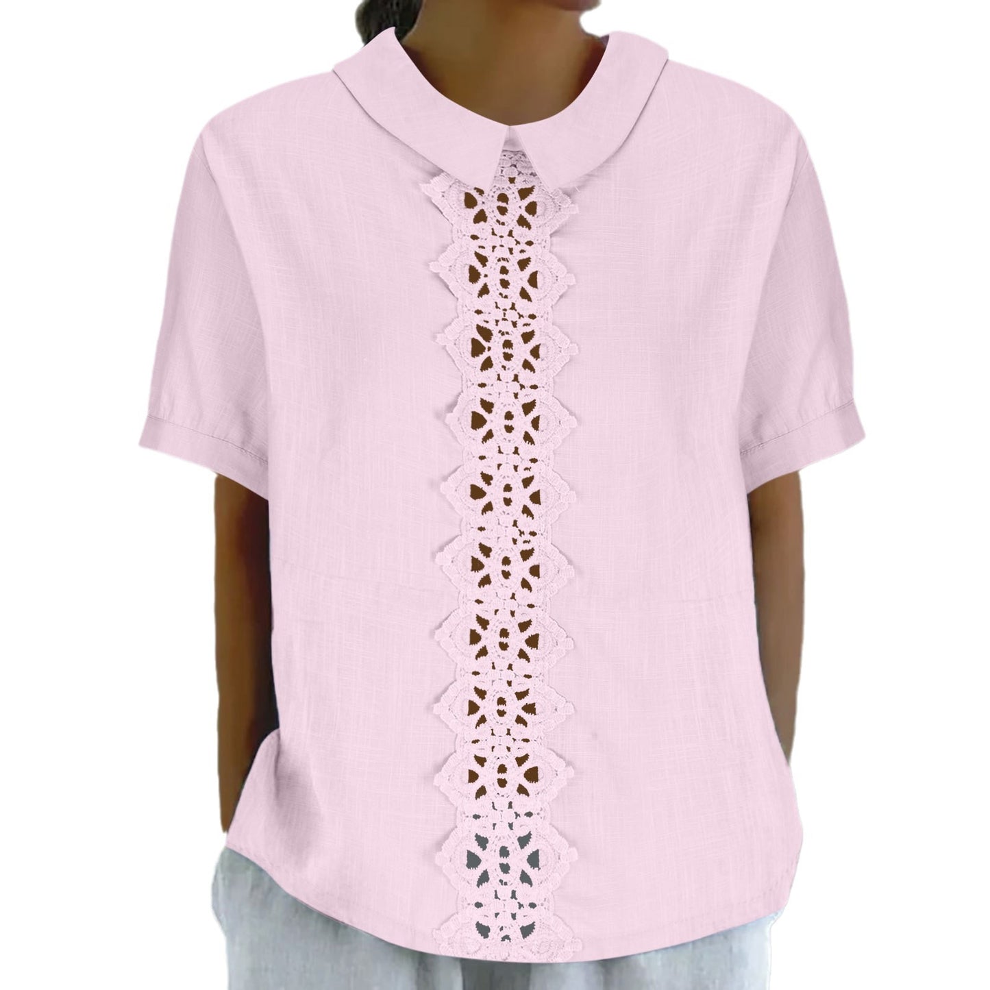 Blouse à manches courtes pour femmes avec empiècement en dentelle Chic und Stil