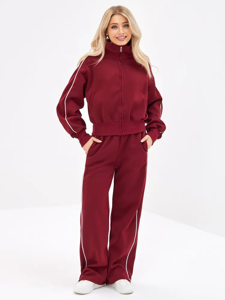 Dames Ensemble de sport lounge de haute qualité avec col montant Chic und Stil