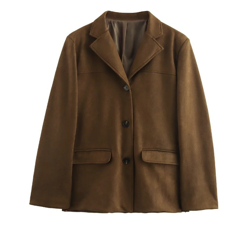 Blazer chic pour femmes en matériau doux avec poches pratiques Chic und Stil