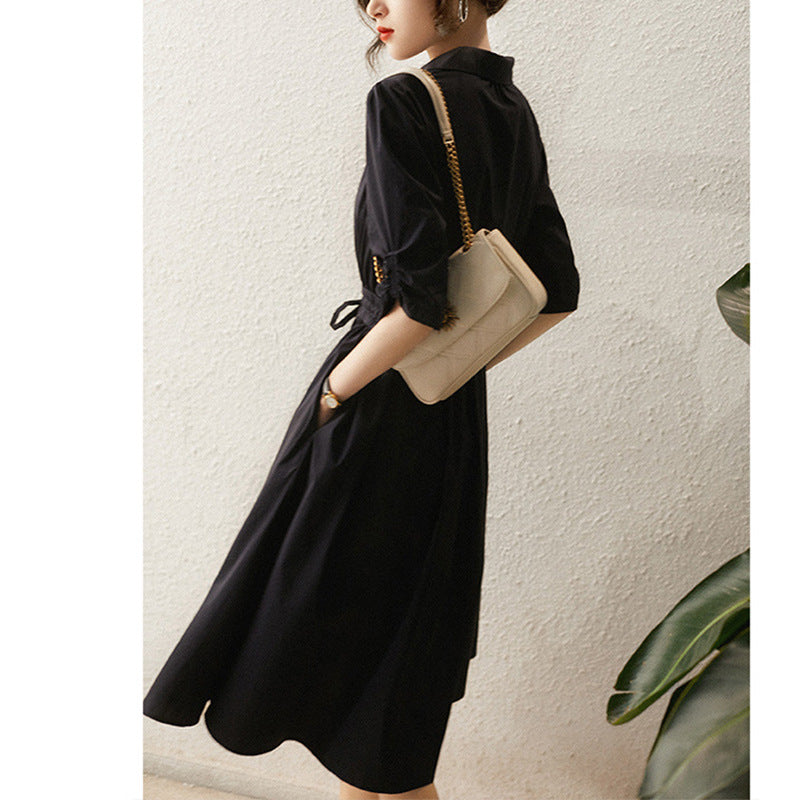 Robe midi élégante à boutons pour femmes Chic und Stil