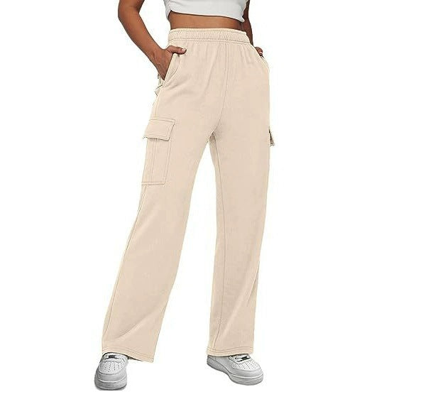 Pantalon cargo pour femmes avec jambe large et poches latérales pratiques Chic und Stil