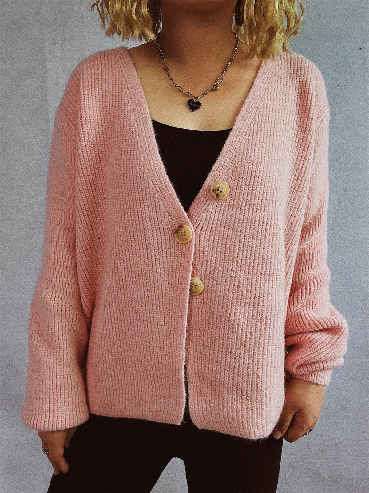 Cardigan en tricot décontracté pour femmes avec détails de boutons décoratifs Chic und Stil