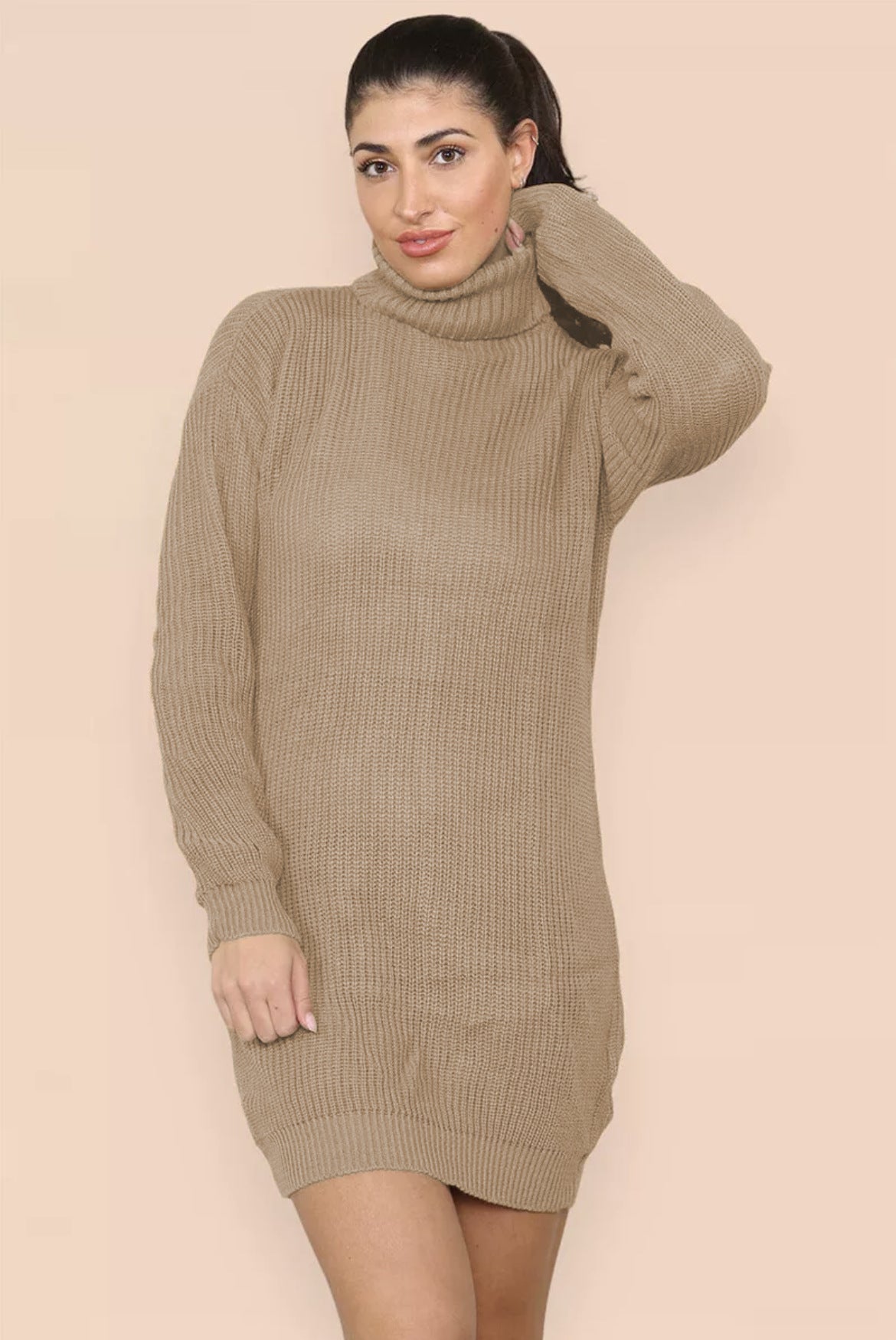 Robe en tricot pour femmes avec col montant et coupe décontractée Chic und Stil