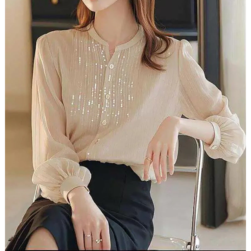 Blouse transparente élégante à boutons pour femmes Chic und Stil