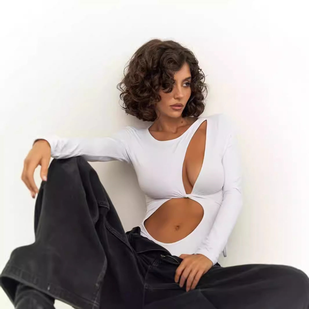 Maillot de bain une pièce pour femmes avec découpe innovante et manches longues Chic und Stil