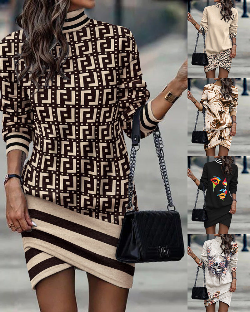 Robe sweat femme avec motif unique de skull et de fleurs Chic und Stil