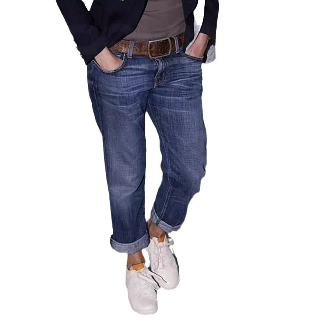 Jeans en Denim Déchiré Relaxed Fit Femmes Chic und Stil