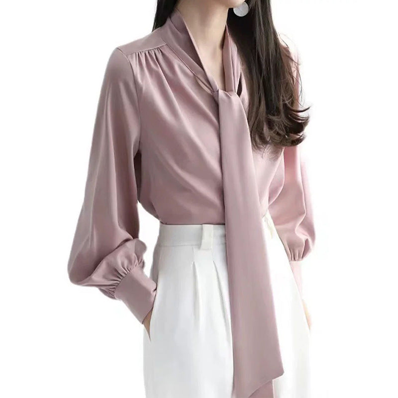 Blouse Élégante à Nœud Avant pour Femme Chic und Stil