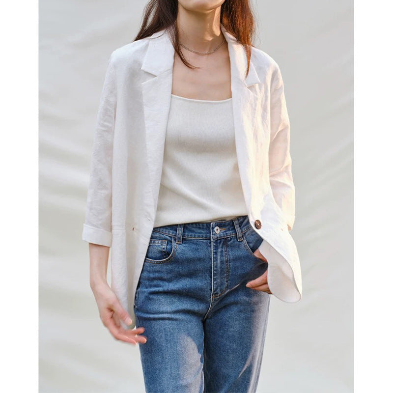 Veste en lin surdimensionnée pour femmes Chic und Stil