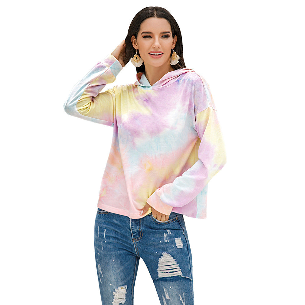 Pull à capuche décontracté pour femmes avec un design moderne Tie-Dye Chic und Stil